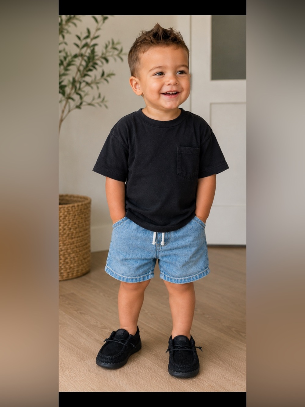 HEYDUDE Wally Toddler Funk Mono Black Shoes C7